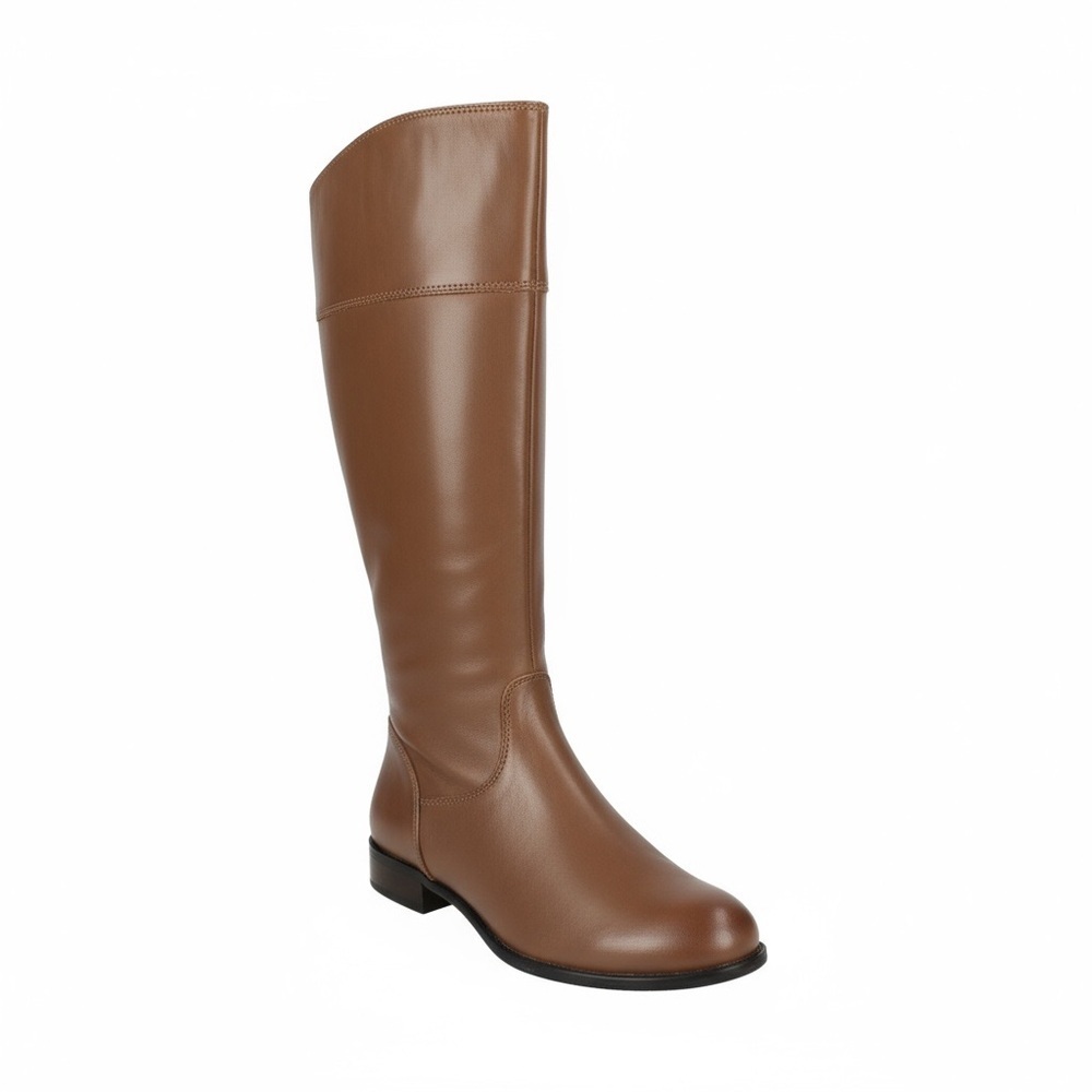 Brown Leather Knee-High Boots